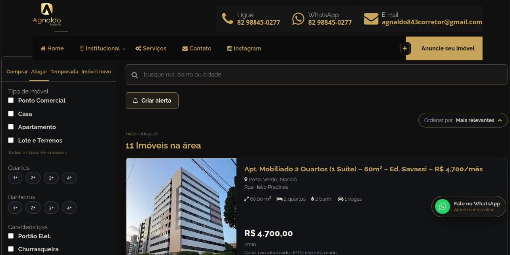 Agnaldo Imóveis — portal de imóveis com busca, filtros e listagem