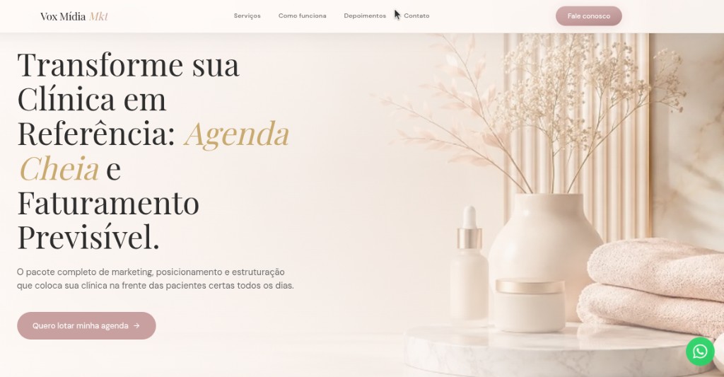 Vox Mídia Mkt — landing page de conversão para clínica